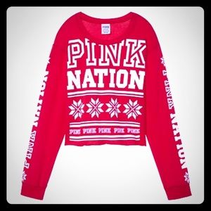 NWOT VS PINK Crop Top Red in color Size M